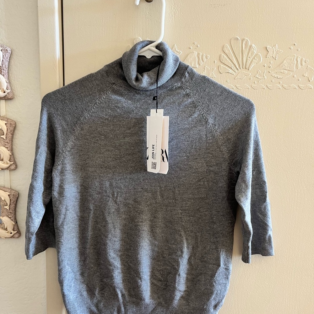 Zara Women’s  Charcoal Turtleneck Sweater